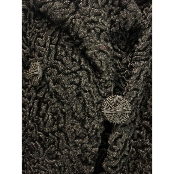 Vintage Lustrelam Black Double-Breasted Boucle Jacket Small Medium - Picture 4 of 5